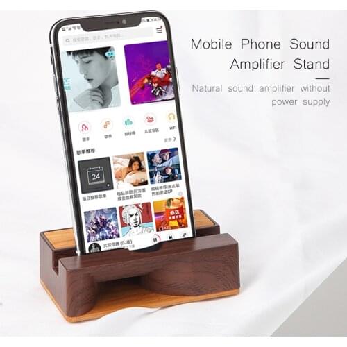 Mobile Phone Stand Sound Amplifier Wooden Holder Cell Phone Stand with Sound Amplifier Phone Holder Desk Support