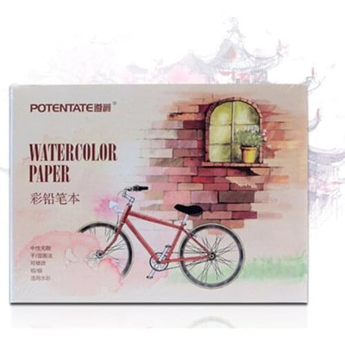 POTENTATE Watercolor Paper Sketchbook 12 Sheets Hand Painted Drawing Paper Transfer Watercolor Book for Aquarelle Paper Supplies