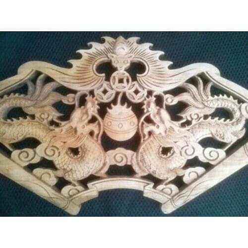 Hand Work Effects XIANG ZHANG Sculptor Wood Carving Dragon Wall panel NR