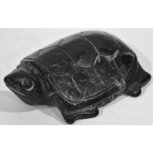 Hongshan culture archaize black iron meteorite sculpture longevity tortoise statue