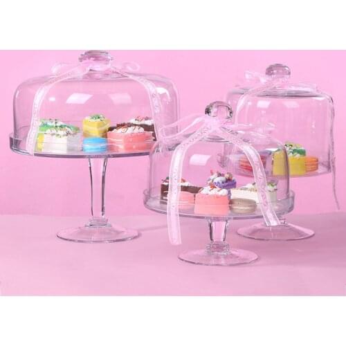 Food glass candy dish cover fruit plate Afternoon tea cake cover glass cover West Point tray Cake plate fruit dessert plate