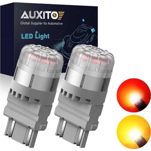 AUXITO 2Pcs 3157 3357 3457 4157 4357 LED Bulbs For Front Turn Signal Lights Red/Amber Auto Reverse Brake Light Bulb
