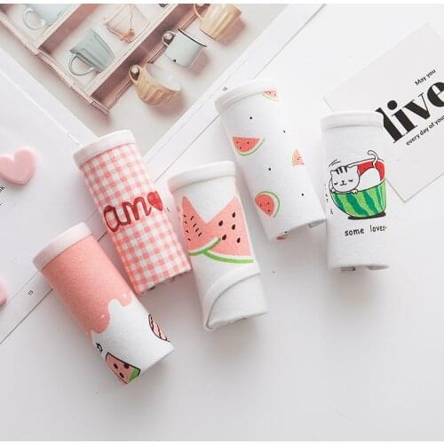 New Fashion 4Pcs/Lot Girl Panties Sweet Underwear Cotton Briefs Lovely Lingerie Soft Comfortable Striped Panty 863