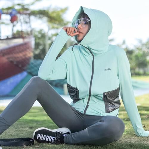 OhSunny Outdoor Sports Anti-UV Hoodie Big Brim Pockets Sun Protection Sunscreen Coats Clothes Breathable Long Sleeve Pullover