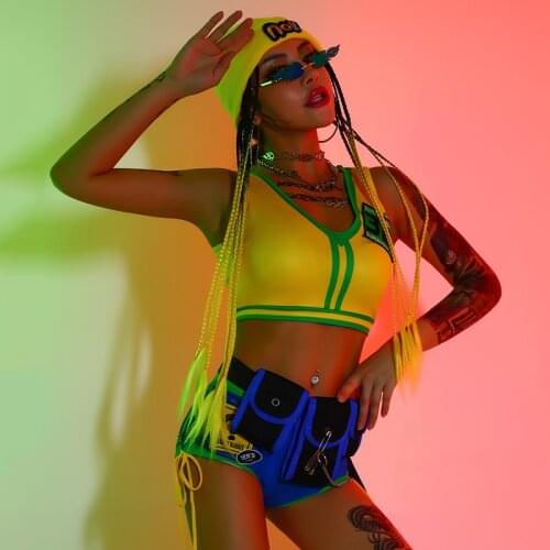 Cheerleader Uniform Jazz Dancer Outfit Performance Costume Pole Dance Clothing Women Sexy DS Clubwear Gogo Dancer Costume DL7776