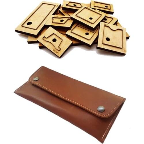 Japan Steel Blade DIY Leather Craft Women Long Wallet Wooden Die Cutting Knife Punch Mould Tool Template Set
