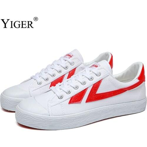 YIGER Men's White Sneakers