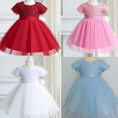 Knee-length Skirts For Girls in 2021 Sweet Style Birthday Party And Wedding Princess Dresses 3-8 Years Girls Dress Summer Cloths