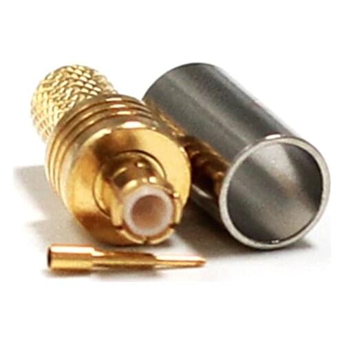 1pc New MCX Male Plug RF Coax Connector Crimp For RG58 RG142 LMR195 Cable Straight Goldplated Wholesale