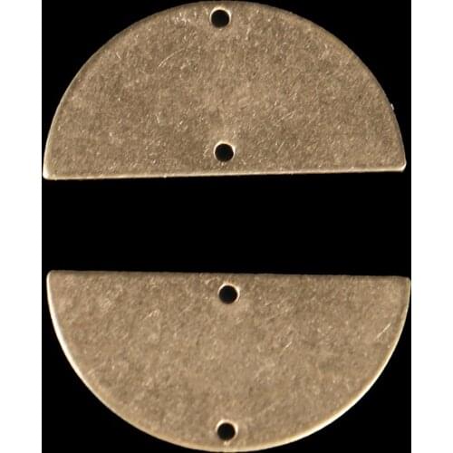 10 pieces of 15*30mm double hole semicircle connector semicircle piece brass pendant fashion necklace earrings bracelet pendant