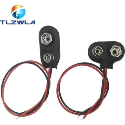 100PCS 15CM PP3 MN1604 9V Battery Clips Connector Buckle I Type Cable Connection 9V Battery Holder Clip Snap Wire Connectors