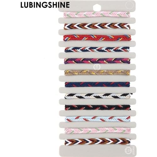 12pcs/set Bohemian Tibetan Braided Wax Rope Bracelets Women Men Multicolor Adjustable Twist Lucky Knot Bracelet Armband Sieraden
