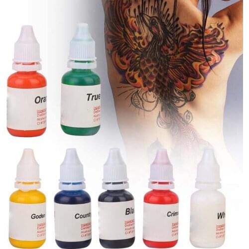 15ml/Bottle Professional Semi-Permanent Makeup Safe Natural Plant Extracts Tattoo Pigment Ink Accessory Tattoo Inks 7 Colors