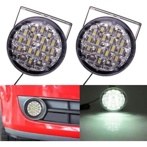 2pcs/pair 12V LED Car Flexible Daytime Running Lights LED DRL Fog Lamp Round Warning Fog Light Driving Light Bulb