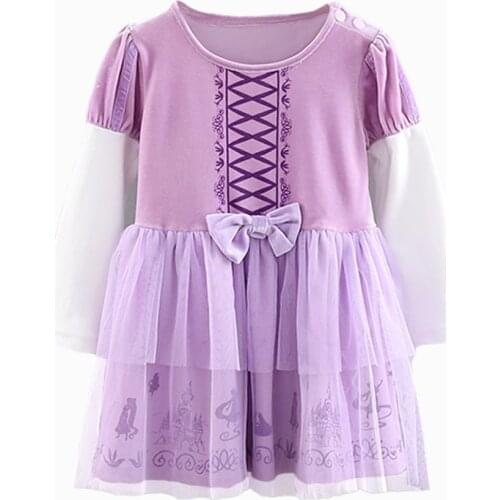 2021 Spring Infant Flower Cotton Dresses Baby Girls Long Sleeve Polka Dot Girl Dress 3 yrs Clothing