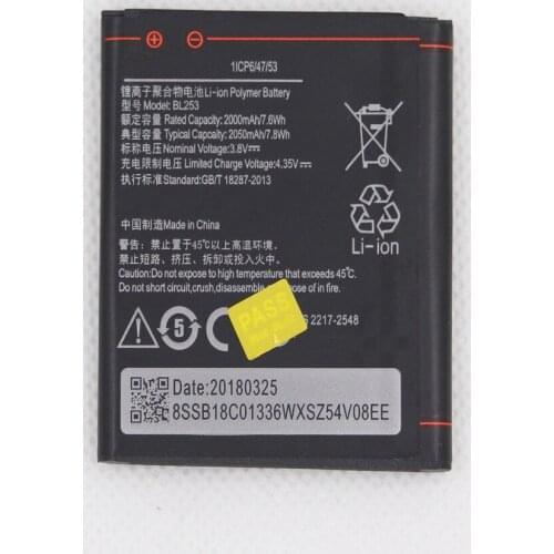 5pcs/lot 2050mAh BL253 Battery For Lenovo A2010 Battery A 2010 / BL 253 BL-253 A1000 A1000m A 1000 A2580 Mobile Phone Battery