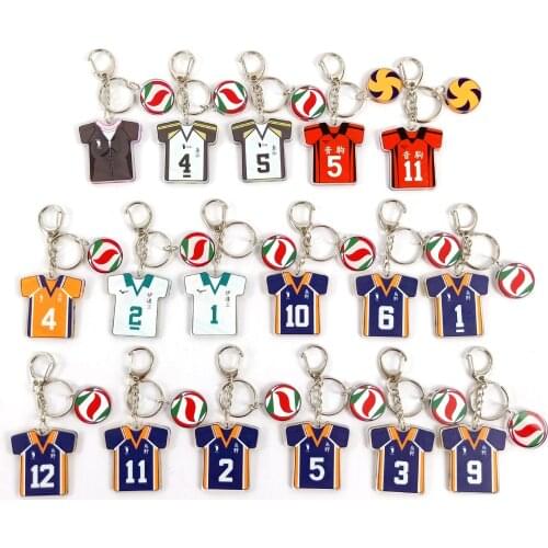 Anime Haikyuu!! Hinata Shoyo Tobio Daichi Sawamura koushi Nishinoya Asahi Kei Shimizu kiyoko Jersey uniform keychain pendant