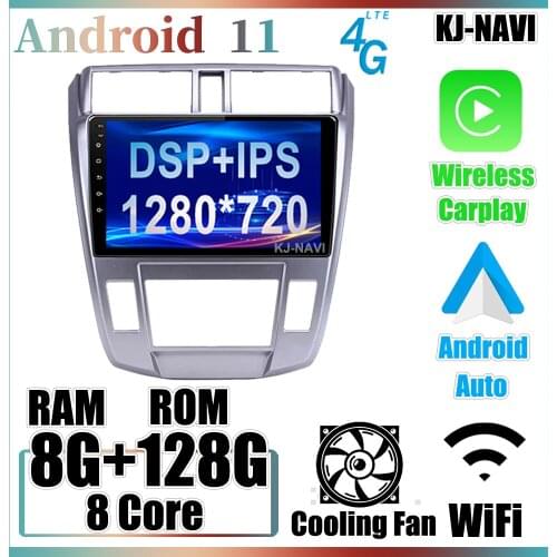 Android 11 CARPLAY For HONDA CITY 2006 2007 2008 2009 2010 2011 2012 Multimedia Stereo Car DVD Player Navigation GPS Radio