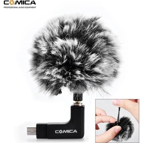 Comica Wind Muff CVM-MF1 Outdoor Furry Microphone Windscreen Deadcat for Clip on Lavalier Lapel Microphone(3 Pack)