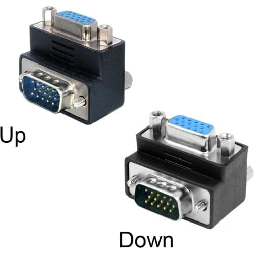 CYDZ Dwon Right Angled 90D VGA SVGA Male to Female Adapter