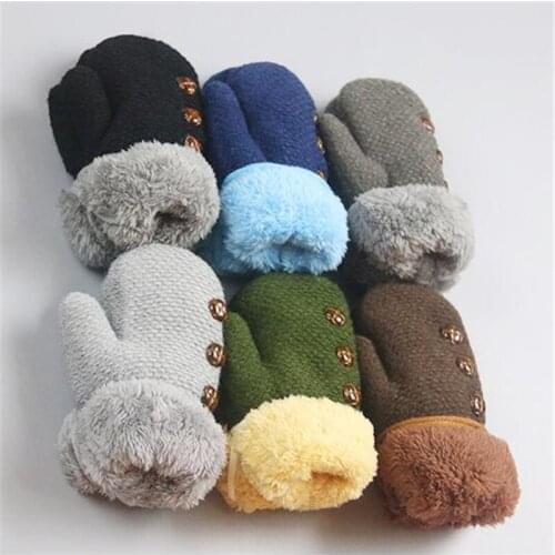 Baby Gloves Thicke Warm Full Rope Gloves For Boys Girls Toddlers Small Fresh New Cute Winter Knitted Wool Infants Mittens