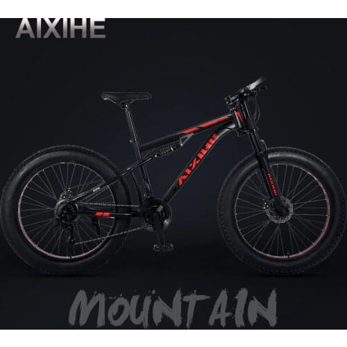 Snow bike full shock absorber bicycle 26 inch 7/21/24/30 speed mountain bike 5 blade spokes on male and female student bicycles