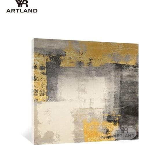 Artist Original Handmade abstract oil painting yellow landscape for home decor wall art picture for living room bedroom unframed