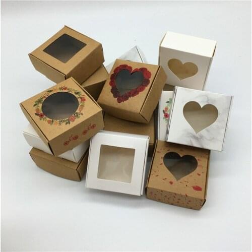 50Pcs Kraft Paper Cardboard Packing Gift Box Colorful Jewelry Candy Packaging Boxes Paper Box Handmade Soap Packing Gift Box