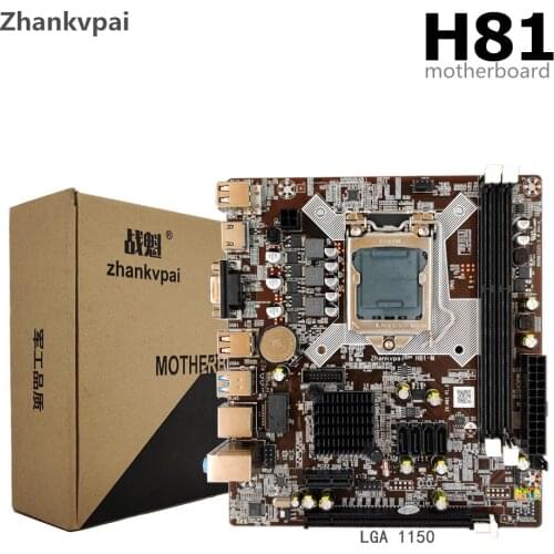 Zhankvpai H81 LGA1150 Motherboard set with Intel Cy young G18 pentium G3 i3 i5 i7 CPU Desktop Memory USB 3.0 VGA