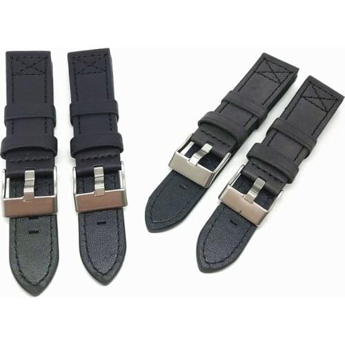 22mm 24mm Unisex Leather Strap High Quality Oil-Edged Craftsmanship Strap Buckle Strap Watch Accessories