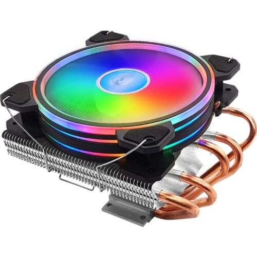 CPU Cooler Colorful RGB Chassis Radiator 5 Heatpipes CPU Air Cooler 12V 4Pin PWM Fan Air Cooling for intel/amd/LGA 775