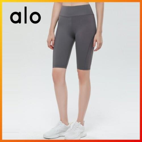 Alo Yoga Summer Womens Shorts Fitness Running Cycling Sports Fitness Shorts Sexy Peach Hip Inner Bag High Waist Compression