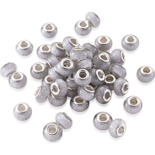 Pandahall 100 pcs Faceted Rondelle Large Hole Acrylic European Beads for DIY Jewelry Necklace Bracelet Making 14x9mm Hole:5mm