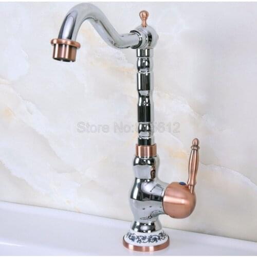 Polished Chrome Faucet Kitchen Sink Mixer Swivel Spout Bathroom Basin Tap Deck Mounted tnf907