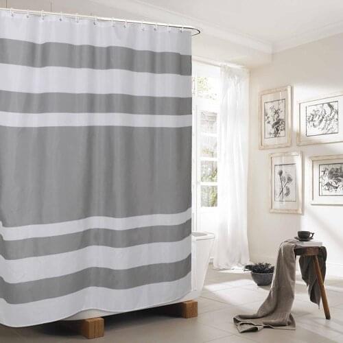 Stripes Bathroom Shower Curtain Geometric Printed Waterproof Bath Curtains for Bathtub Bathing Cover Large Wide 12pcs Hooks
