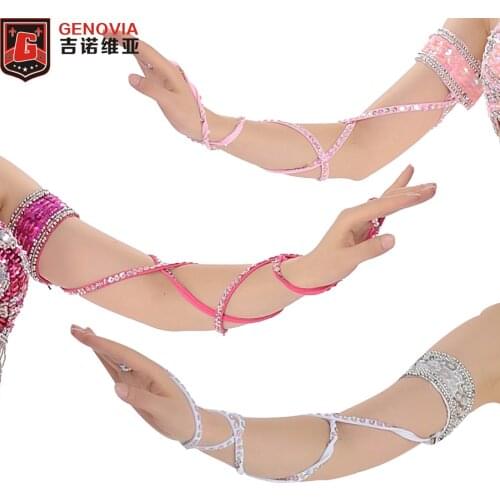 2019 11 Colour Est Belly Dance Accessories 1piece Stretch Cross Strap Adjustable Sequins Belly Dance Armband