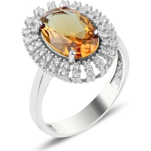 Silver 925 Sterling Zultanite & Zircon Crystal Ring