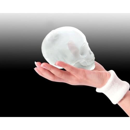 New Big Skull Shape 3D Ice Cube Mold Maker Bar Party Silicone Trays Chocolate Mould with Funnel