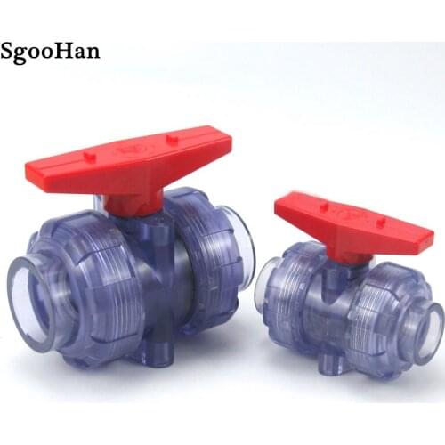1PC 20mm~63mm UPVC Union Ball Valve Transparent PVC Pipe Adapter Fittings Garden Irrigation Aquarium Fish Tank Tube Connectors