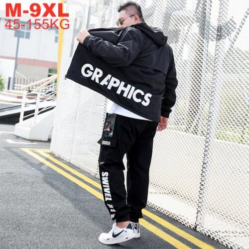 Big Size 9xl 8xl Sportswear Sets Men Oversized Tracksuits Mens Clothing Jacket+pants 2 Pieces Sports Suit Spring Tracksuit Male