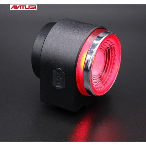 LED USB Rechargeable Rear Bike Light Auto Brake Detected Bicycle Tail Lamp Wireless Remote Control Cycling Taillight Alarm Bell