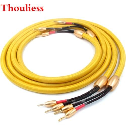 Thouliess pair HIFI Accuphase 40th Audio Speaker Cable Loudspeaker Cable 24k Gold Plated Banana Plug for Hi-fi Systems