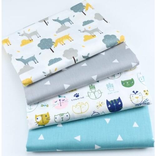 Cartoon Printed Baby Cotton Twill Fabric by meter for DIY Sewing Bed Sheet Dress making cotton fabric