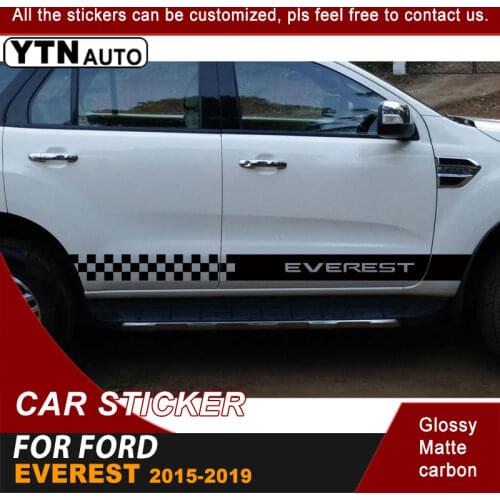 Fit For Ford Everest 2015 2016 2017 2018 2019 Car Stickers Racing Side Door Stripe Graphic Vinyl Car Customs Decals Accessories