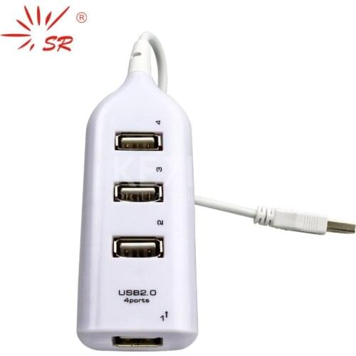 SR 4 Port USB Hub 480Mbps High Speed Four Port USB 2.0 Charger Black White Color for Mobie Phone Computer Tablet Notebook Laptop