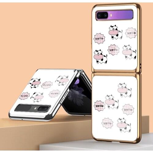 Z Flip Funda Case for Samsung Galaxy Z Flip F7000 F700N F700F Tempered Glass Coque Gradient Glitter Phone Case Cover Z Flip Capa