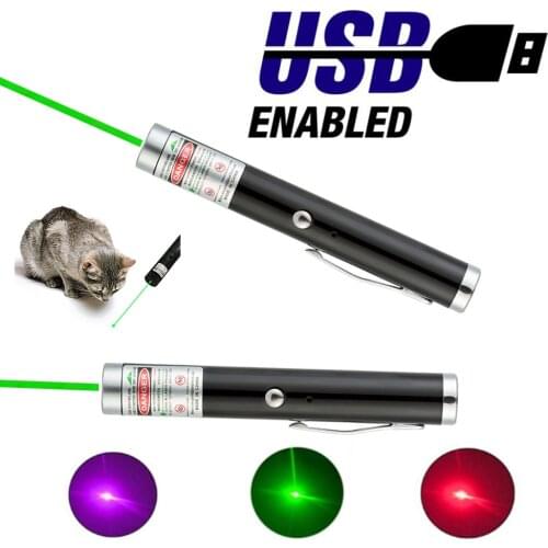 Green laser pointer USB charging high-power portable red dot laser pointer single-point laser hunting teaching training cat toy