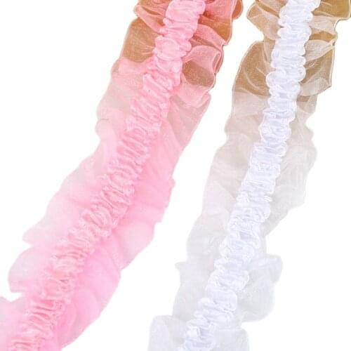 1M Diy Lace Fabric Accessories Wedding Elastic Lace Fabrics Pink White Bridal Lace Ribbon Trim dentelle ruban koronki L-17
