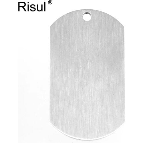 100% Stainless Steel Blank Dogtags Pendant For Men Metal Military Plates Matte Surface Brushed Wholesale 10pcs