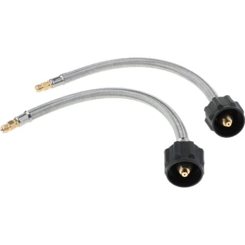 2PCS 1ft QCC1/Type1 Low Pressure Propane Hose, Brass and Braided surface construction, secure & airtight connection